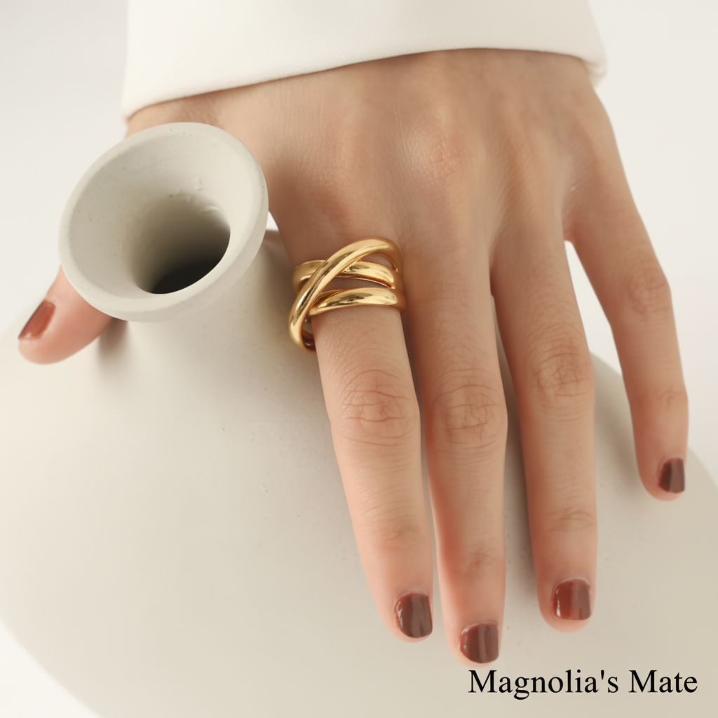 クロスレイヤード リング ゴールド /シルバー 【スピード配送】