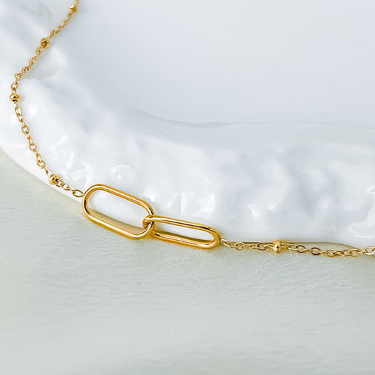 ダブルオーバルチェーンネックレス【スピード配送】