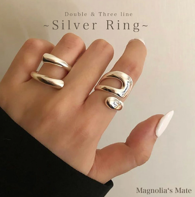 ねじれスパイラルリング 2Style シルバー 【スピード配送】