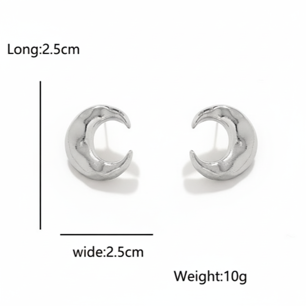 クレセントムーンメタルピアス シルバー 【スピード配送】
