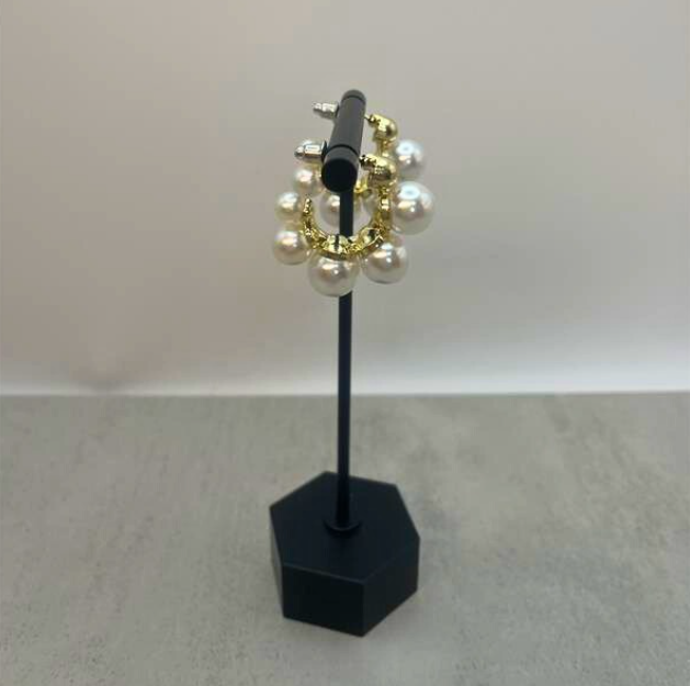 エレガントバブルピアス クリア/パール 【スピード配送】