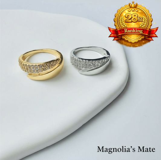 クリスタルアーチリング ゴールド/シルバー【スピード配送】