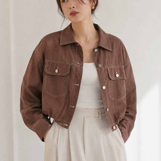 シアーステッチショートジャケット