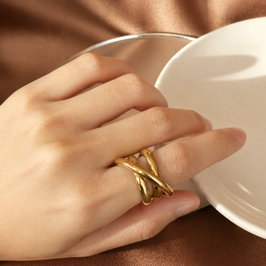 クロスレイヤード リング ゴールド /シルバー 【スピード配送】