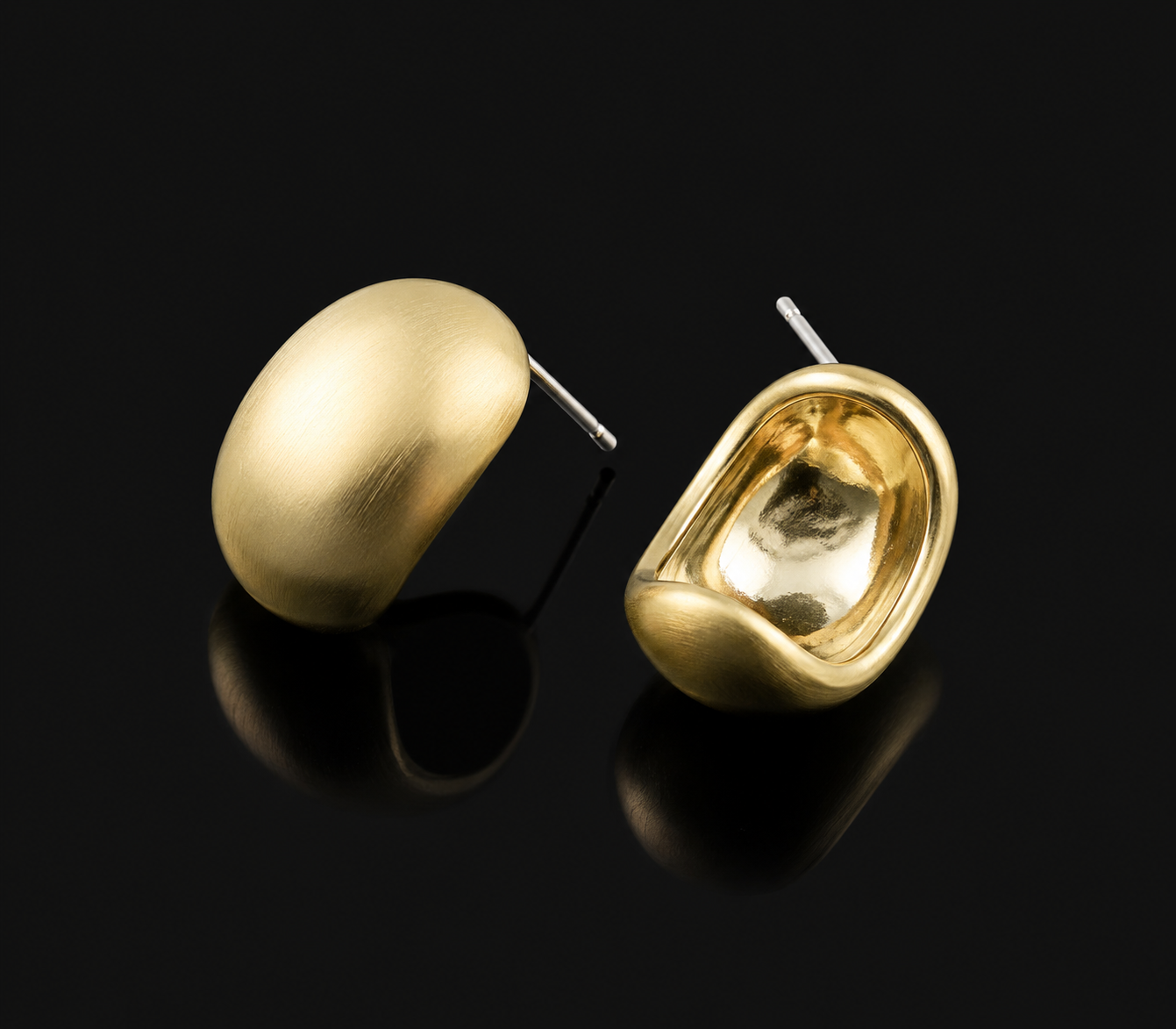 マットメタル・ラウンドイヤリング/ピアス【予約商品】