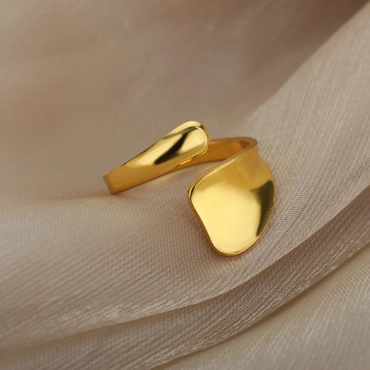 モダンウェーブリング シルバー/ゴールド【スピード配送】