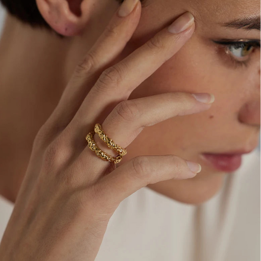 2連ラウンドリング ゴールド 【予約商品】