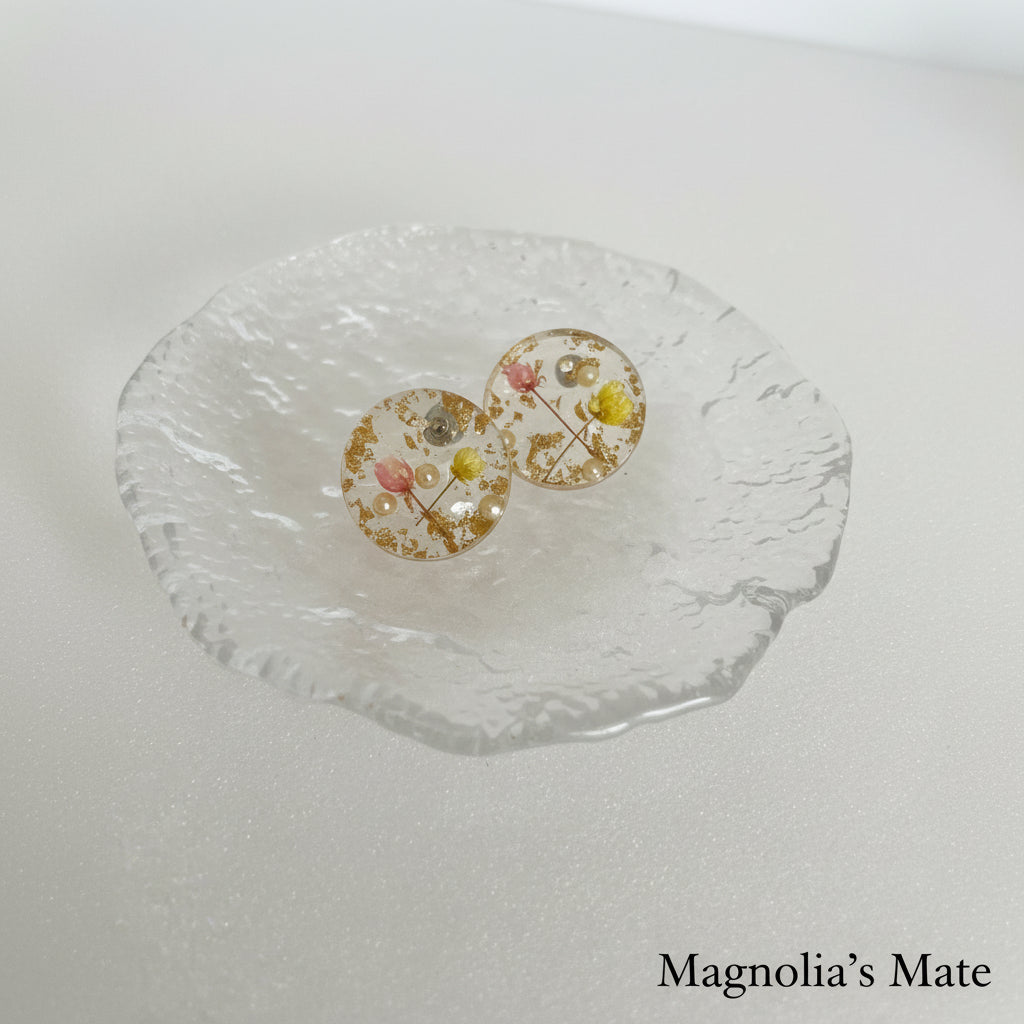 クリアフラワーピアス【在庫限り】