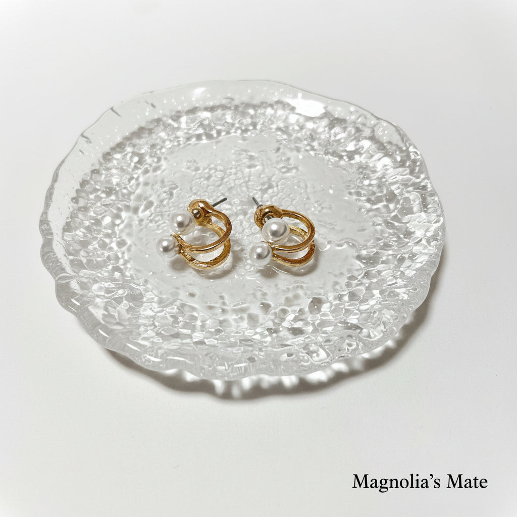 ミニパールラインピアス