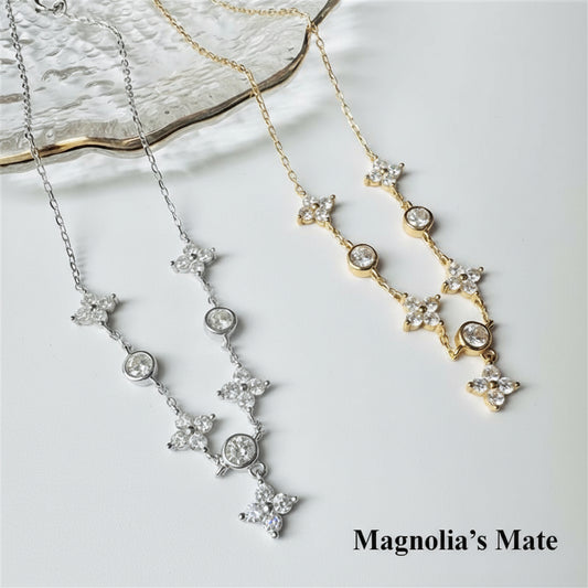 フラワースターリングブレスレット ゴールド/シルバー 【スピード配送】