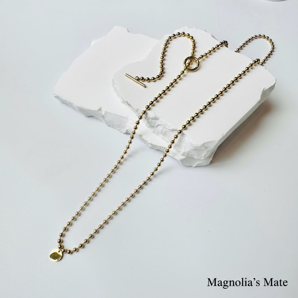アジャストボールチェーン3wayロングネックレス ゴールド/シルバー 【予約商品】