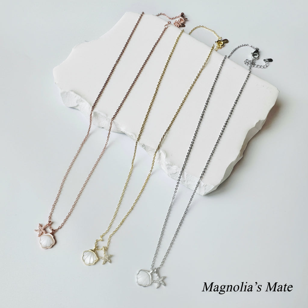 マーメイドシェル ネックレス 3色 【スピード配送】