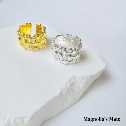 ツイードフィンガーリング ゴールド/シルバー 【スピード配送】