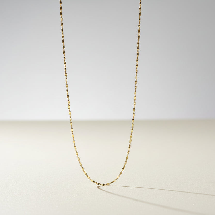 ゴールドブリックチェーンネックレス【予約商品】