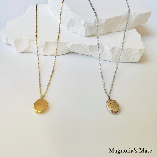 ニュアンスプレートネックレス ゴールド/シルバー【スピード配送】