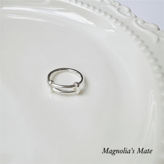 ダブルラインデザイン シルバーリング 【スピード配送】