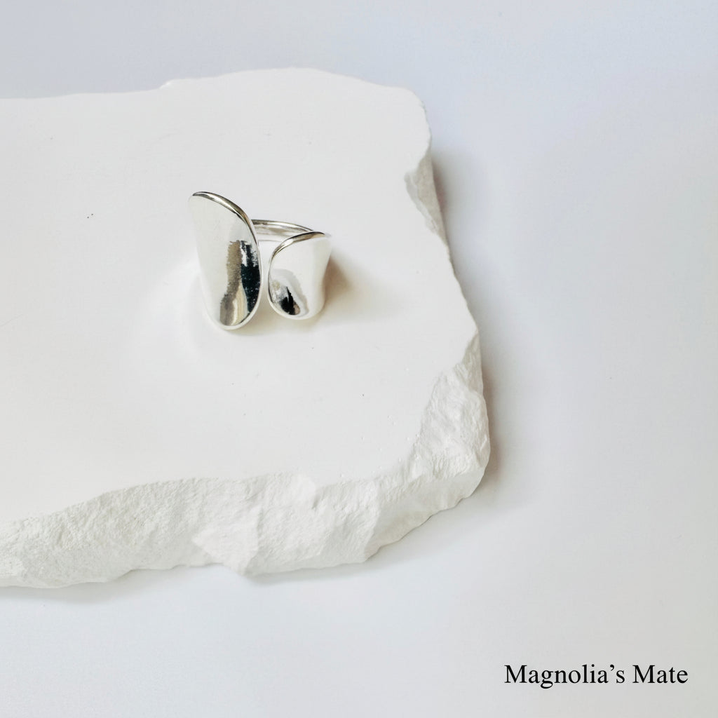 ジオメトリック オープンリング シルバー 【スピード配送】