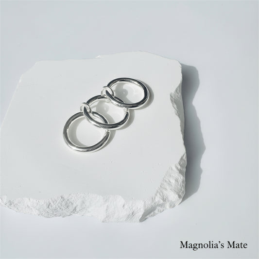 3連リング シルバー 【スピード配送】