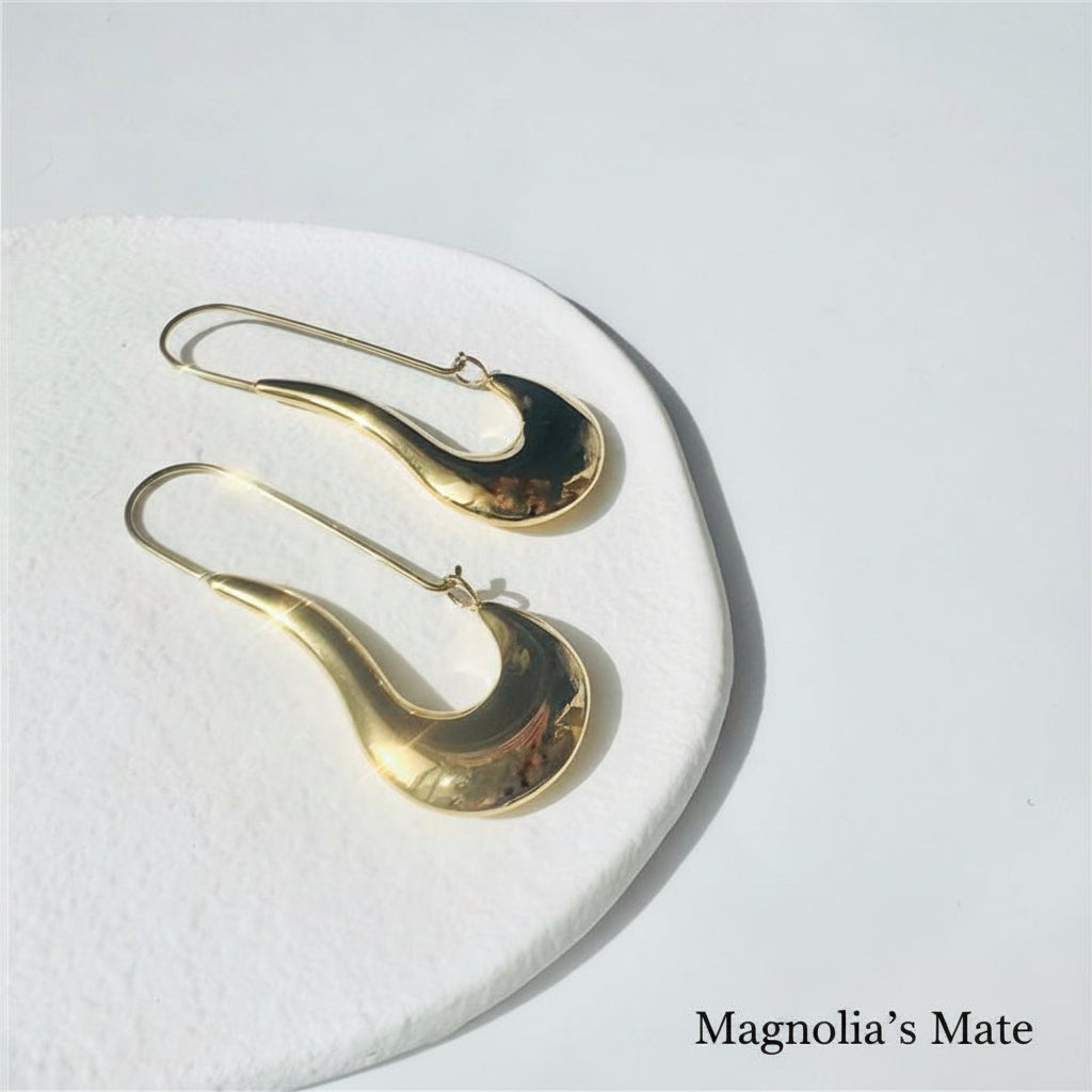 ドロップニュアンスフープ ピアス ゴールド/シルバー 【スピード配送】