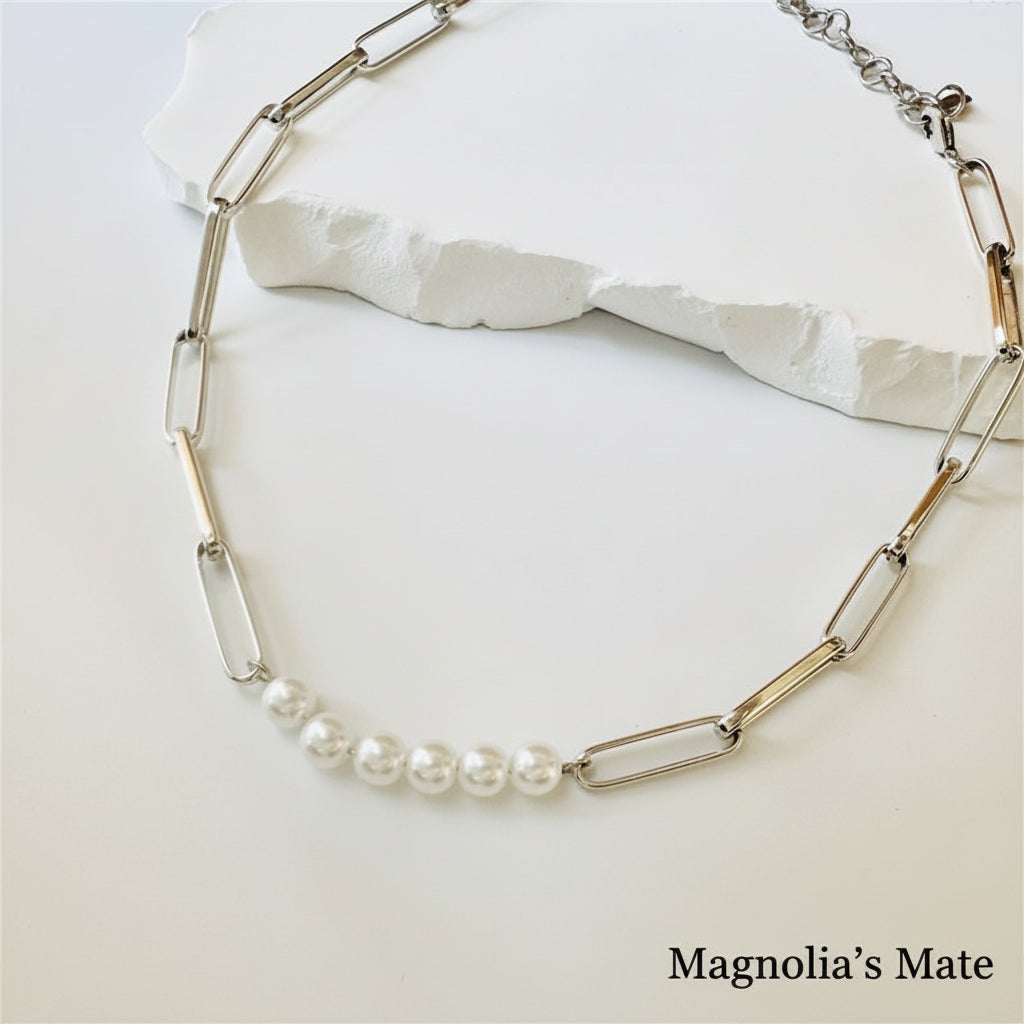 パールチェーンネックレス シルバー 【スピード配送】 – Magnolia's Mate