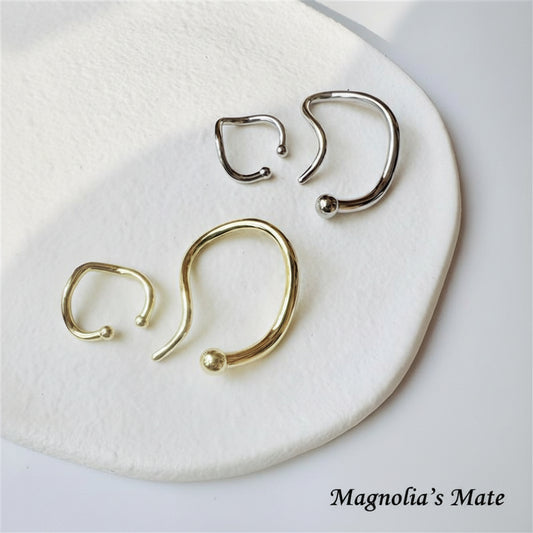 ねじりニュアンス イヤーカフ2P ゴールド/シルバー【スピード配送】