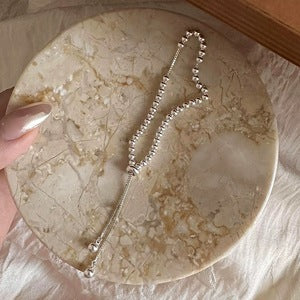 ビーズチェーン・スライドブレスレット シルバー【スピード配送】