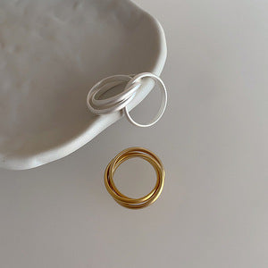 マットトリプルループリング ゴールド/シルバー【在庫限り】