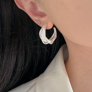 シルキーウェーブピアス シルバー【予約商品】