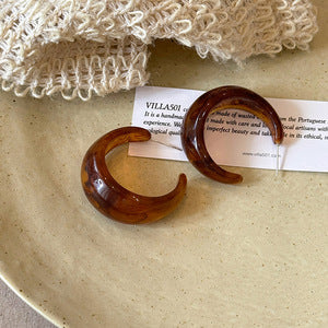 レトロカラーフープピアス 3色【予約商品】