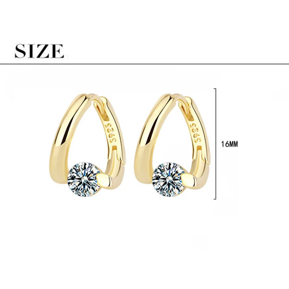 リュクスジルコンワンポイントフープピアス ゴールド/シルバー【予約商品】