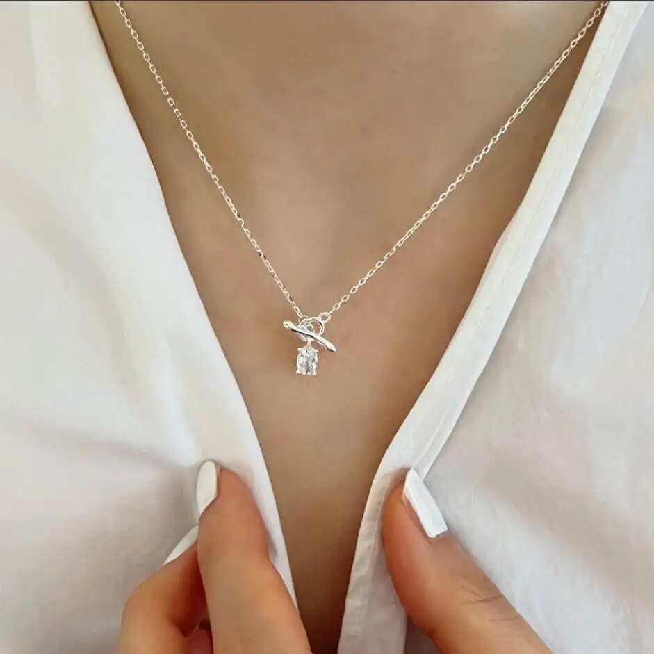 ミニストーンマンテルネックレス ゴールド/シルバー 【予約商品】