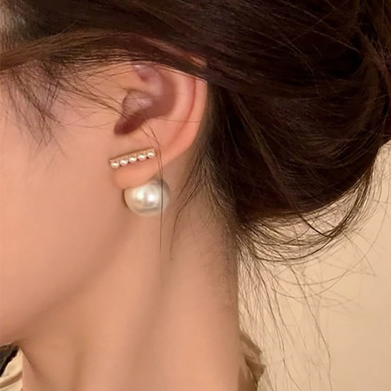 フロント&バッグパールピアス ゴールド 【予約商品】