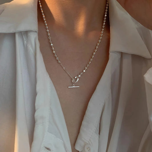 ミニマルT シルバーチェーンネックレス 【スピ―ド配送】