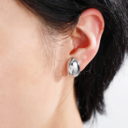 ルミナスオーバルイヤリング ゴールド/シルバー 【スピード配送】