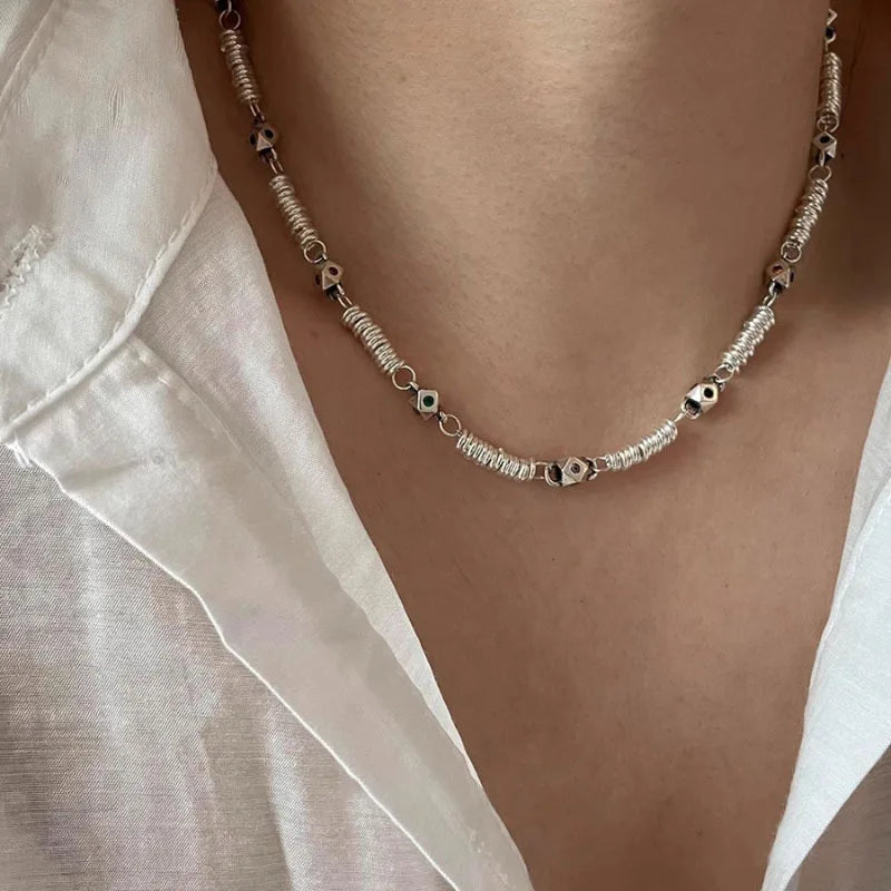 シルバースカルアクセントネックレス シルバー 【予約商品】