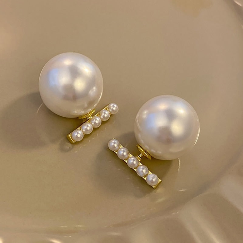 フロント&バッグパールピアス ゴールド 【予約商品】