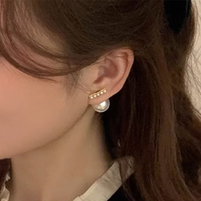 フロント&バッグパールピアス ゴールド 【予約商品】