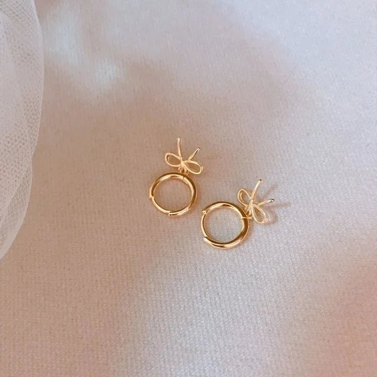 リボンチャーム フープピアス ゴールド 【アウトレット品】