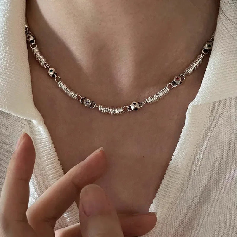 シルバースカルアクセントネックレス シルバー 【予約商品】