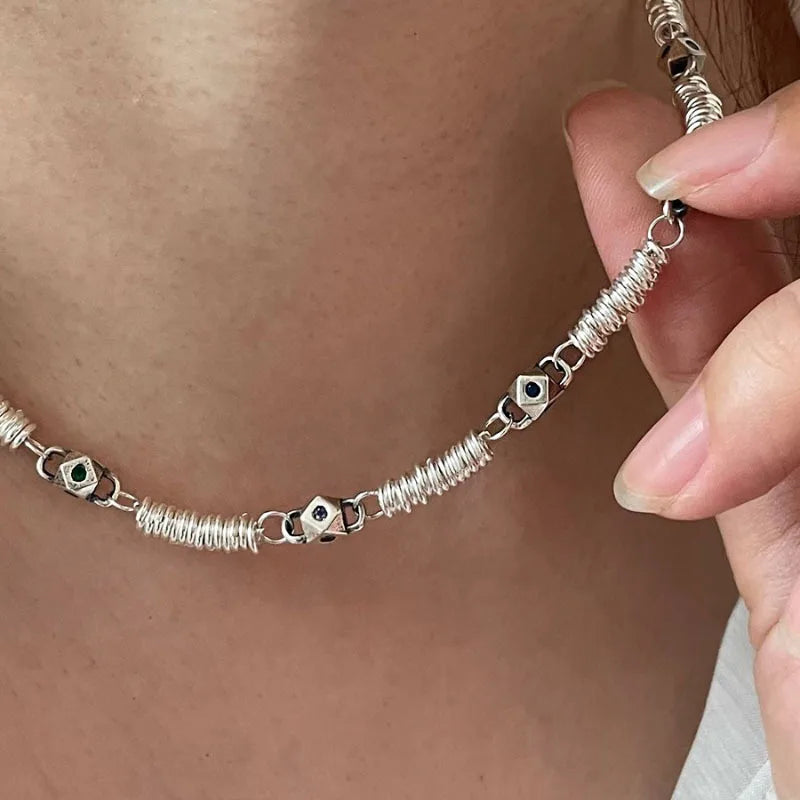 シルバースカルアクセントネックレス シルバー 【予約商品】