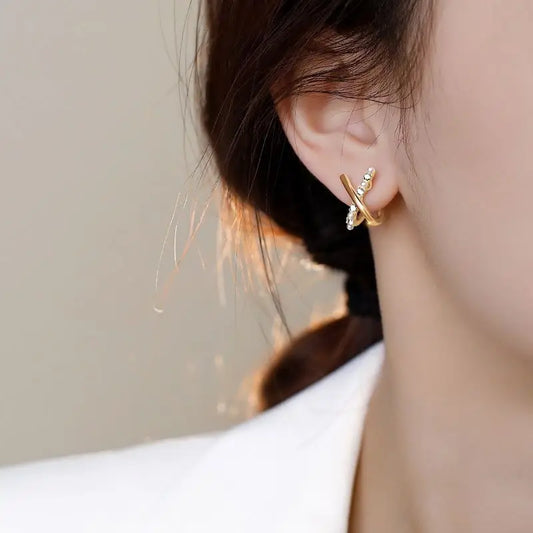 スパークルクロスイヤリング ゴールド 【予約商品】