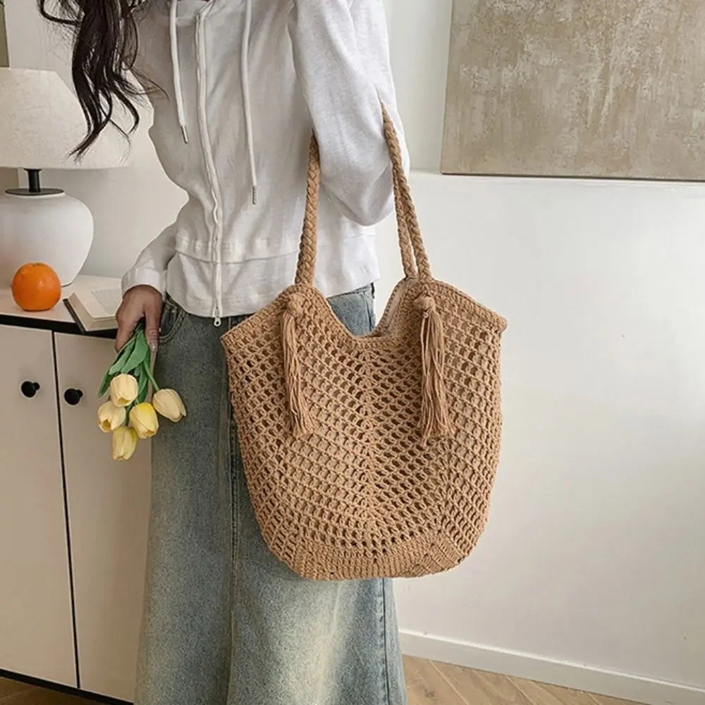 タッセルメッシュトートバッグ 2色【予約商品】