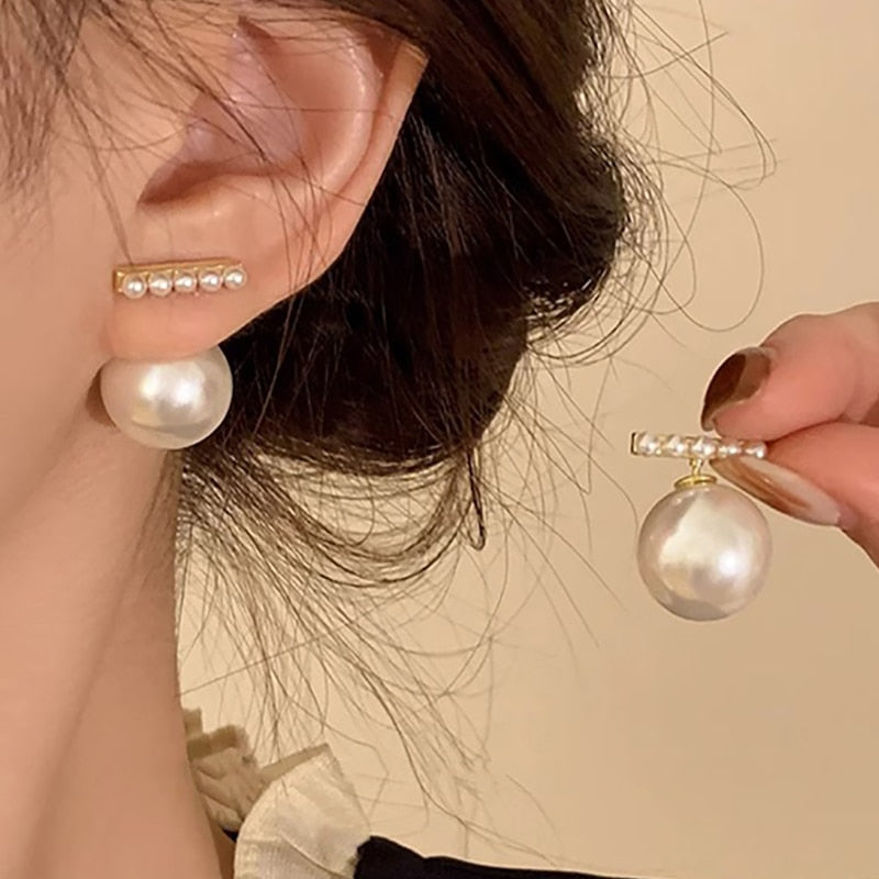 フロント&バッグパールピアス ゴールド 【予約商品】