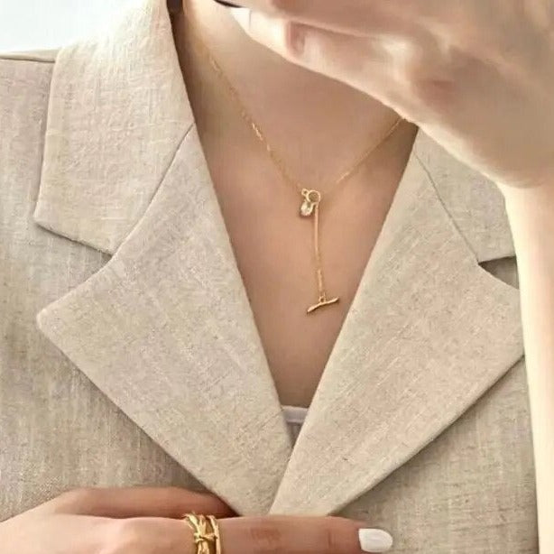 ミニストーンマンテルネックレス ゴールド/シルバー 【予約商品】