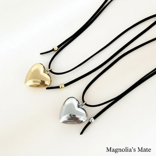 ハートチョーカーネックレス ゴールド/シルバー 【スピード配送】