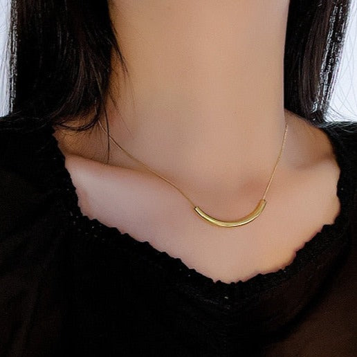 ステンレスカーブネックレス ゴールド 【予約商品】