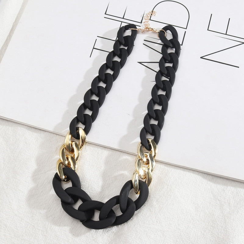 ゴールドアクセント チェーンネックレス 5色 【予約商品】