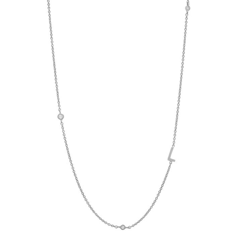 イニシャル&ストーン ネックレス シルバー/ゴールド 【予約商品】