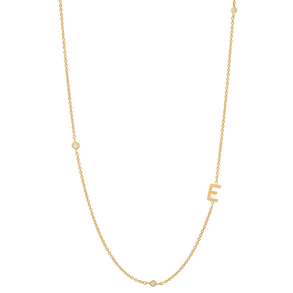 イニシャル&ストーン ネックレス シルバー/ゴールド 【予約商品】