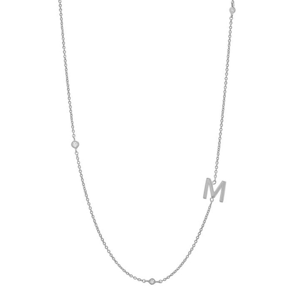 イニシャル&ストーン ネックレス シルバー/ゴールド 【予約商品】